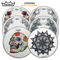 Ruimeng REMO snare drum skin US production imitation beast suede artist tattoo Rose skull snake painting