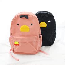 Campus literature and art large-capacity school bag college students ins style Korean version of junior high school students canvas wild duck backpack