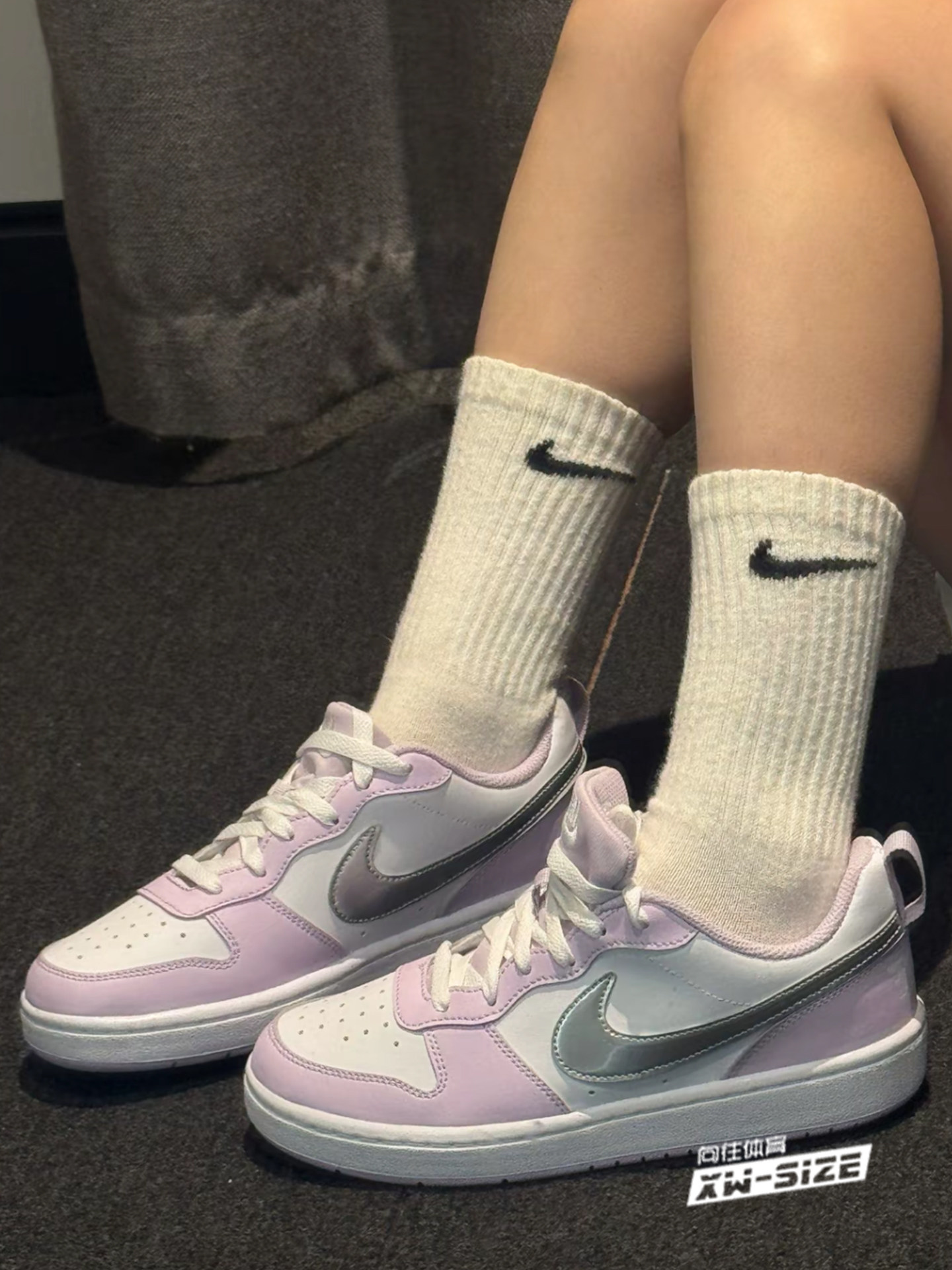 обувь на тонкой подошве ( для скейтборда ) 向往体育nike耐克court新款春夏女子小dunk小空军板鞋 hv1804-121