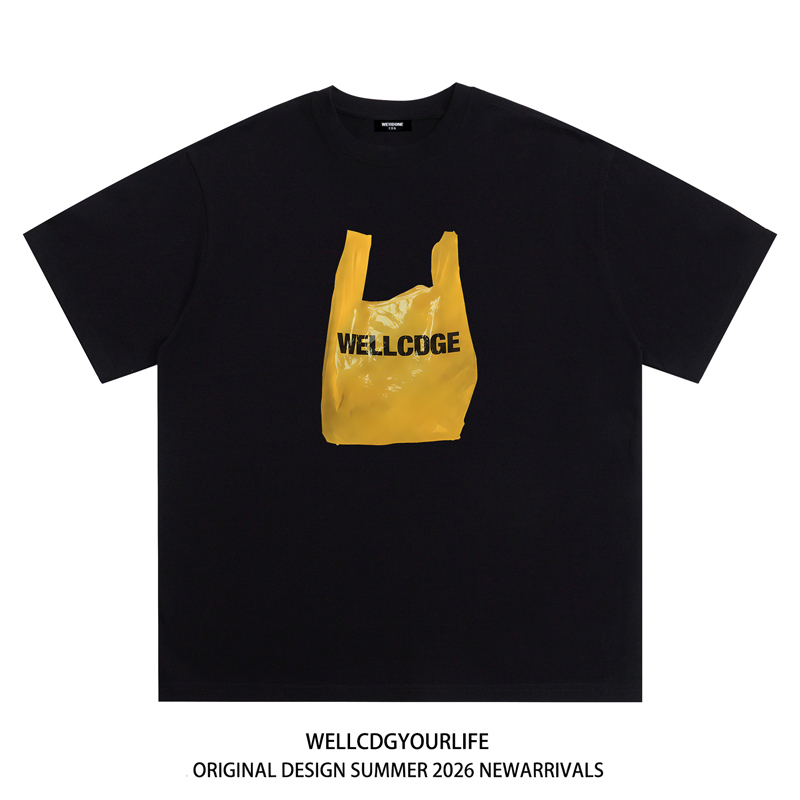 We11Done Cdg Niche Trendy Brand Casual Shopping Bag Print Unisex Couple High Street Loose Short-Sleeve T-Shirt Summer