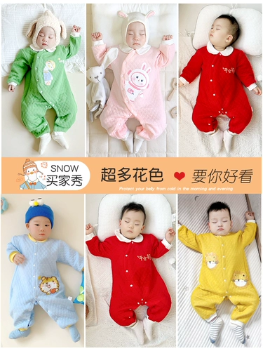 Детская осенняя демисезонная стеганая пижама для новорожденных для раннего возраста для девочек, боди, пуховик