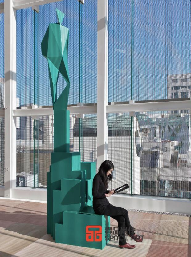 Lobby Stainless Steel Sculpture Abstract Creative Hotel Decoration Floor Sculpture Artwork Commercial Street Decent Board House Body