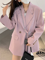2022 Early Spring Senior Sensation Small Crowdpowder Purple Suit Jacket Woman Loose Oversize Personality Boyfriend Wind Jacket