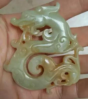 Antique ancient jade high ancient jade white jade dragon jade pendant ancient jade old jade pendant