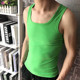 Summer Korean style pure cotton stretch tight sweat sweat vest men's slim-fit racer vest ຊາວຫນຸ່ມສີແຂງ bottoming ເສື້ອ trendy