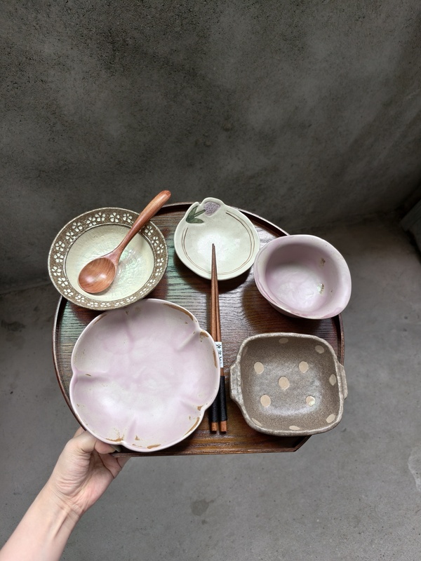 Llhome Pink Flower Language Single-Person Dining Set Tableware Bowls Plates Breakfast Tableware Meal-Sharing Tableware Postpartum Meal Llhome Pink Flower Language Single-Person Dining Set Tableware Bowls Plates Breakfast Tableware Meal-Sharing Tableware Postpartum Meal