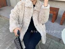 Spot re-entry into the lotus rich little sister huge artificial cut flower imitation rabbit fur fur coat hairy coat