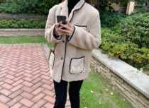Spot richest man thin casual lapel Korean version of thick lamb hair suit jacket Gaoke