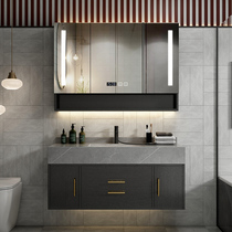 Bathroom cabinet combination Modern simple rock board washbasin washbasin basin cabinet Bathroom washbasin small apartment