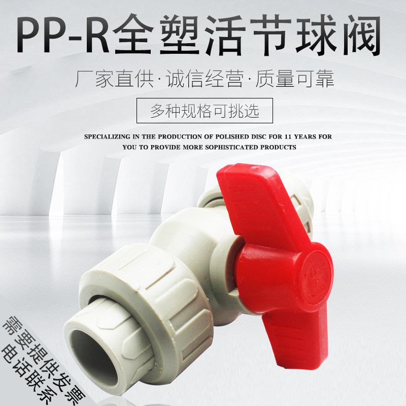 4 minutes 6 minutes 20PPR all-plastic double-live ball valve double-head live ball valve PPR valve ppR water pipe joint