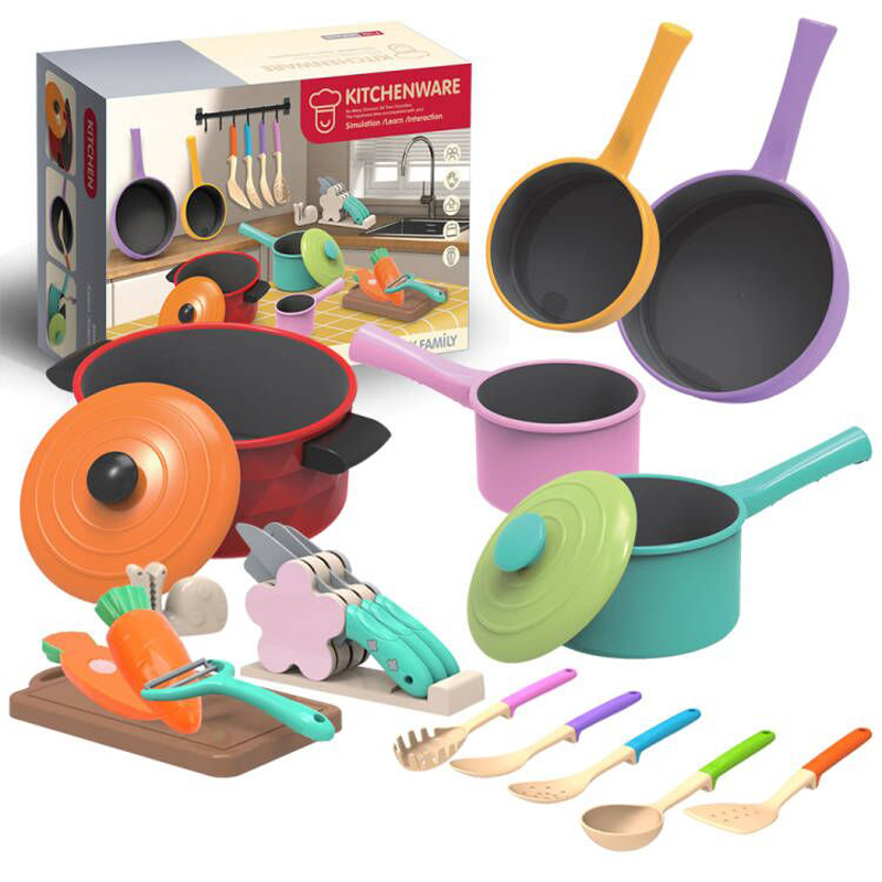 Children's Educational Pretend Play Kitchen Toys Princess Girl Boy Baby Cooking Simulation Tableware Gift Set