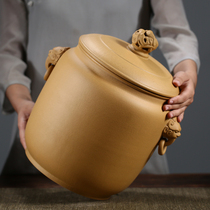 Boutique handmade gold section mud purple sand seven cakes Puer tea cans large household famous white tea loose tea cans sealed