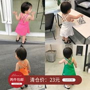 Cáp Nhĩ Tân Nini Summer Kids Baby Váy chéo Halter Váy Tank Top Dress 1-3 Nữ Đầm trẻ em - Váy