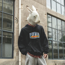 LMTNZD2021 Autumn New hooded sweater mens wild letter print base fashion loose top