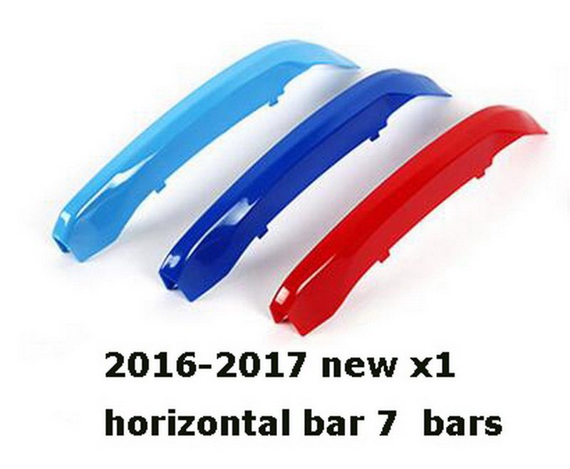 Suitable for BMW 16-17 X1 7-bar snap-on three-color grille trim