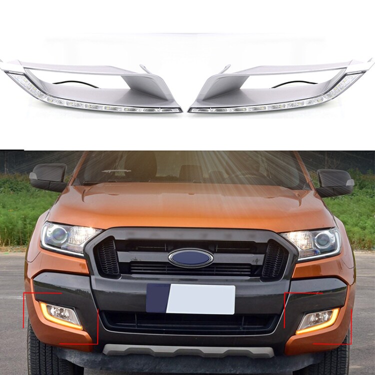 2 (left and right) for Ford Ranger T7 2016-2018 Daytime Running Light White to Yellow Lamp Beads