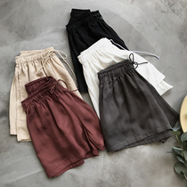 Copper ammonia silk high waist wide leg shorts Women summer loose thin size fat mm thin wear sports casual pants culottes
