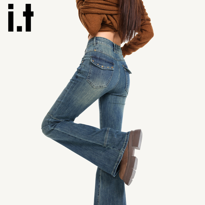 It:Chocoolate Retro Flared Jeans for Women 2026 New Summer High-Waisted Slim Fit Bell-Bottom Pants It:Chocoolate Retro Flared Jeans for Women 2026 New Summer High-Waisted Slim Fit Bell-Bottom Pants