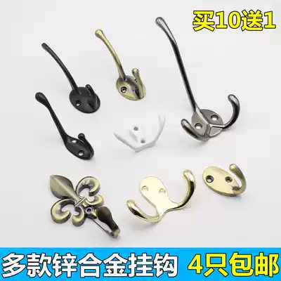 Zinc alloy creative coat hook Solid single hook Door rear hook Bedroom wall single coat hook Wall coat hook
