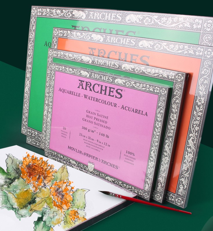 ARCHES A poem watercolor book watercolor paper four-sided sealant 300g thick medium fine grain small 8 open 16 open