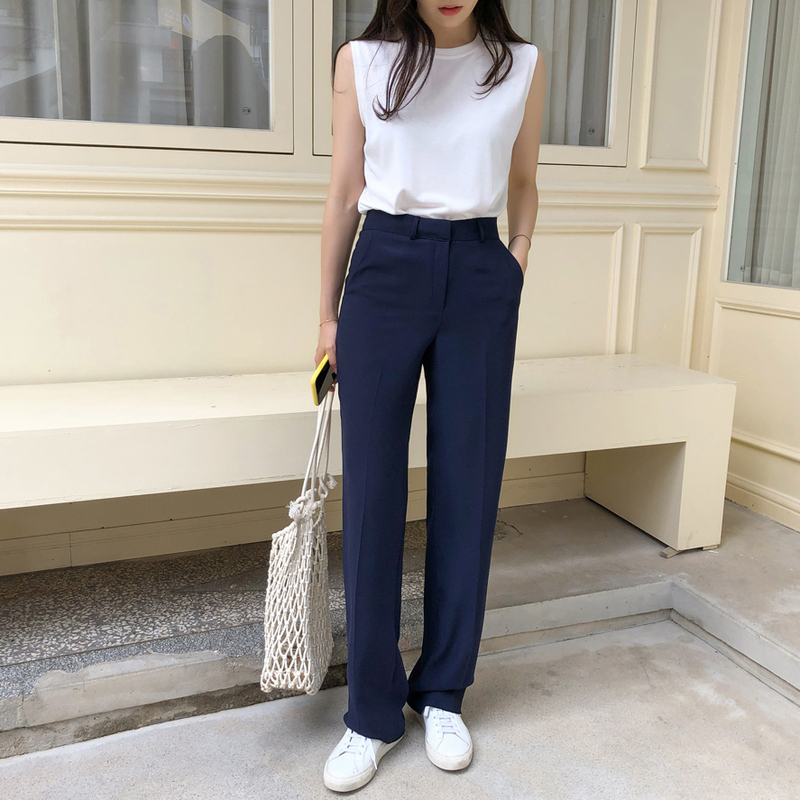 Suit-Style Women's High-Waisted Drapey Floor-Length Pants 2025 Spring and Autumn Thin Wide-Leg Loose Straight Pants Slimming Casual Trousers Suit-Style Women's High-Waisted Drapey Floor-Length Pants 2025 Spring and Autumn Thin Wide-Leg Loose Straight Pants Slimming Casual Trousers
