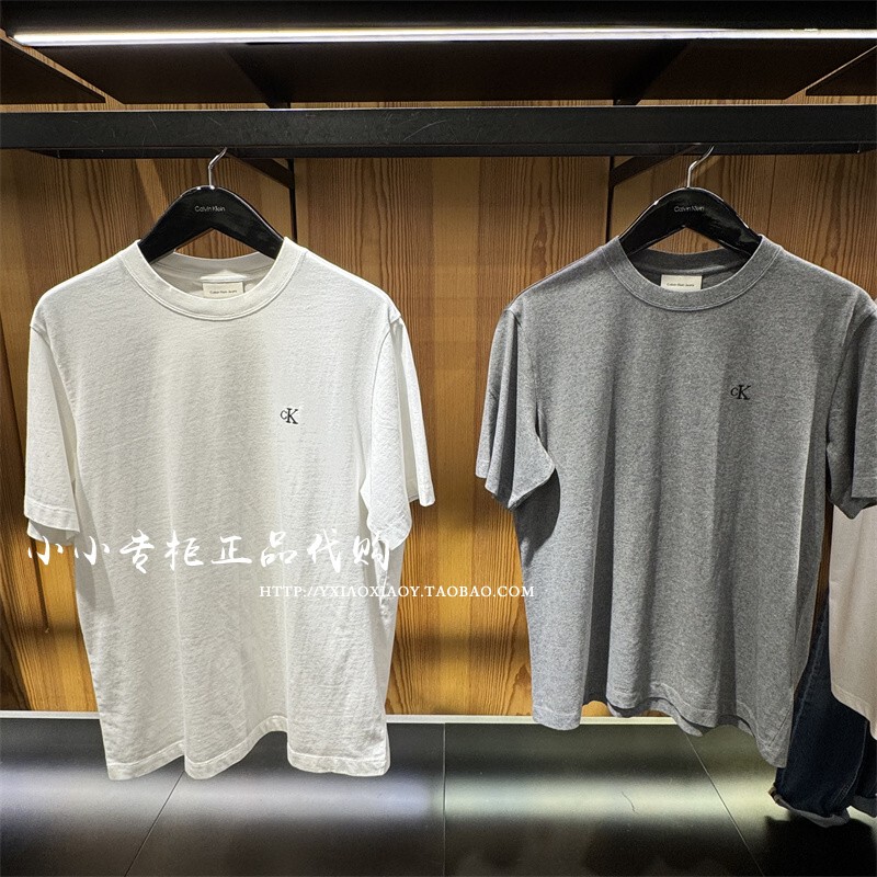 Ck Jeans Genuine Product from the Store 2025 Early Autumn New Men's Pure Cotton Simple Round Neck Short-Sleeved T-Shirt 4Rc275G