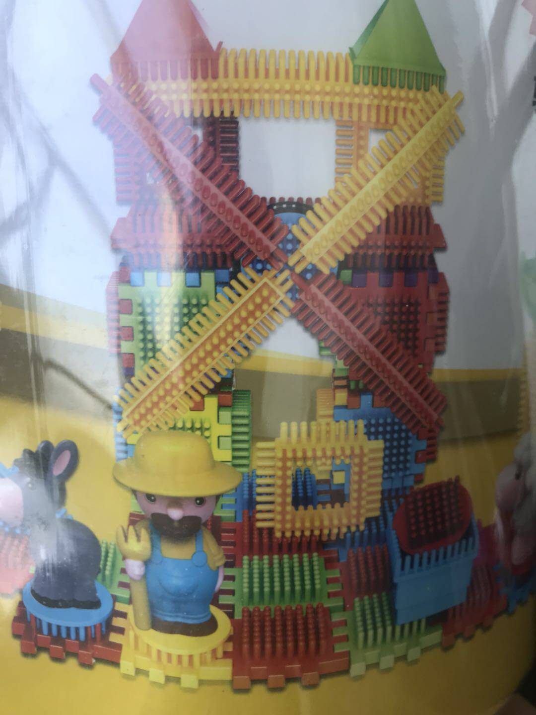 Hedgehog block block 2 - 3 - 6 years old large particle bucket fitted with children's puzzle toy