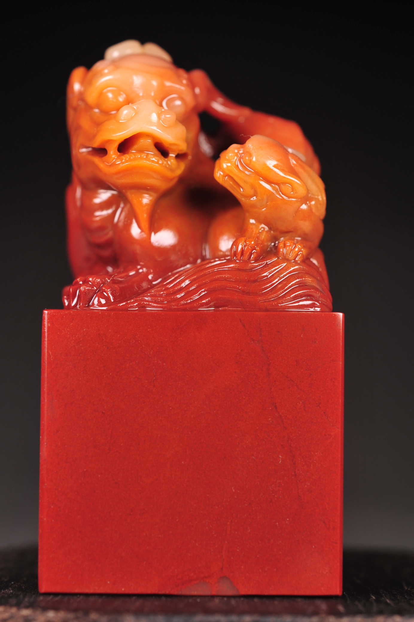 Sushan Stone to old red fur 3 5x3 5x6 9cm