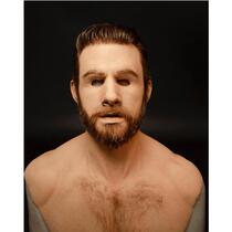 2024 Douyin Live Broadcast Handsome Latex Mask Headgear Halloween Ball Party Funny Performance Dress Up Props