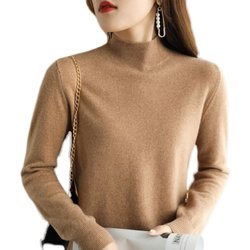 Half turtleneck sweater women's loose pullover inside can be worn outside Korean version slim autumn and winter new knitted fleece bottoming shirt