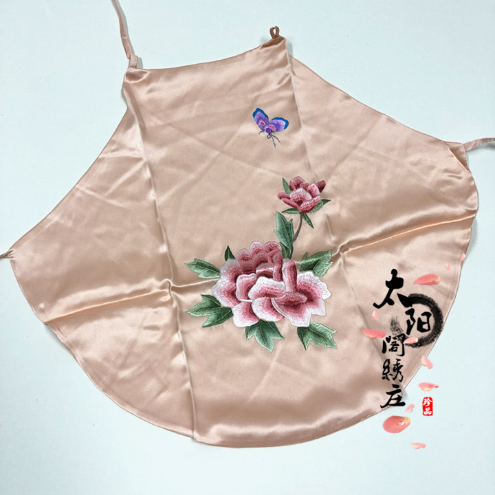 Mới Sun Pavilion lụa vừa vặn phụ nữ đồ lót hoa mẫu đơn thêu thêu Su thêu lụa đám cưới retro tạp dề các mẫu áo yếm đẹp