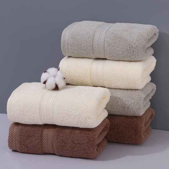 毛巾全棉 32股纯棉面巾家用加厚吸水135g提花素缎刺绣