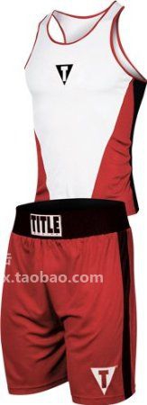 (Original) TITLE Boxing Vest Shorts Set Professional Match Training Boxing Pants Men's Red