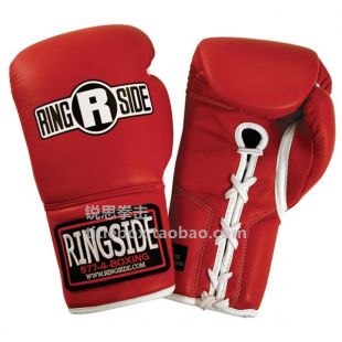 (shipped in US) RINGSIDE Boxing Gloves Genuine Leather Boxing Gloves laces red