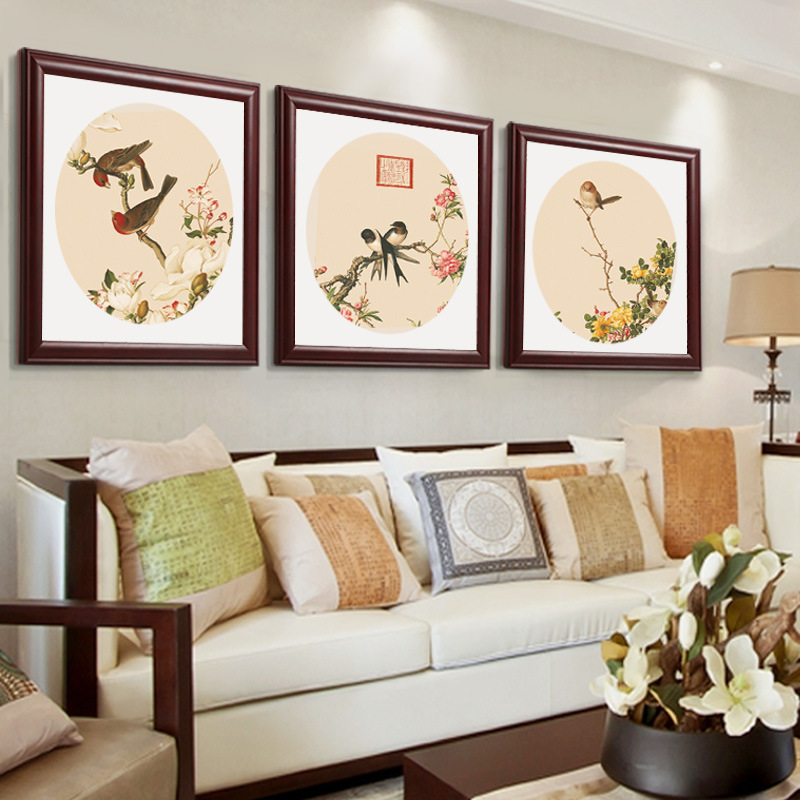 Chinese painting mounted wall hanging frame simple calligraphy calligraphy and painting framed frame 38 square solid wood Xuan paper cardboard photo frame 33