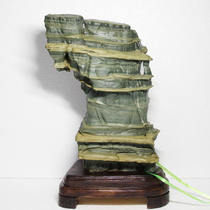 Songhua stone strange stone Maoshi original stone ornamental stone ornamental stone thousand layer stone yellow robe green belt case head stone