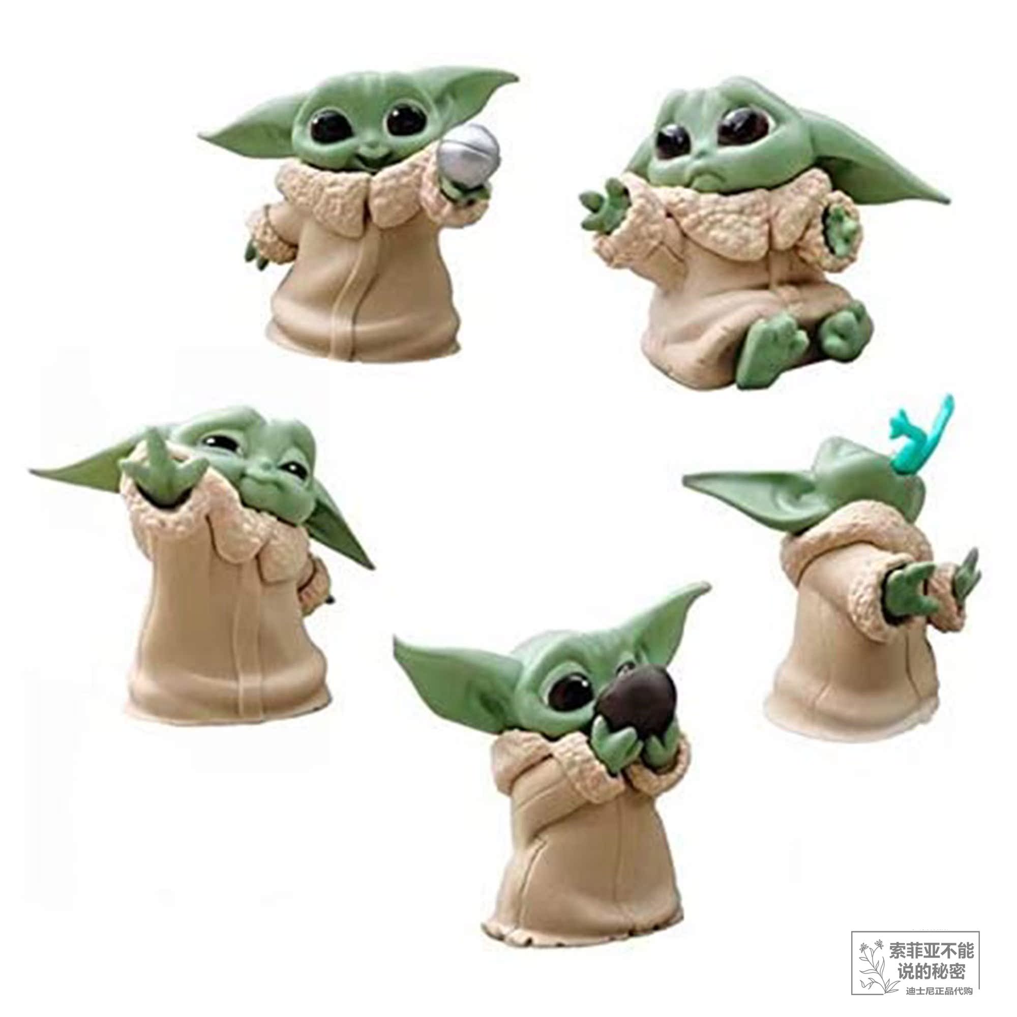 Yoda Baby 5 Pack [Height 5.6CM]Star Wars Manda Luo people The force baby Yoda  baby Garage Kit Ornaments Toys U.S.A Disney Purchasing agent