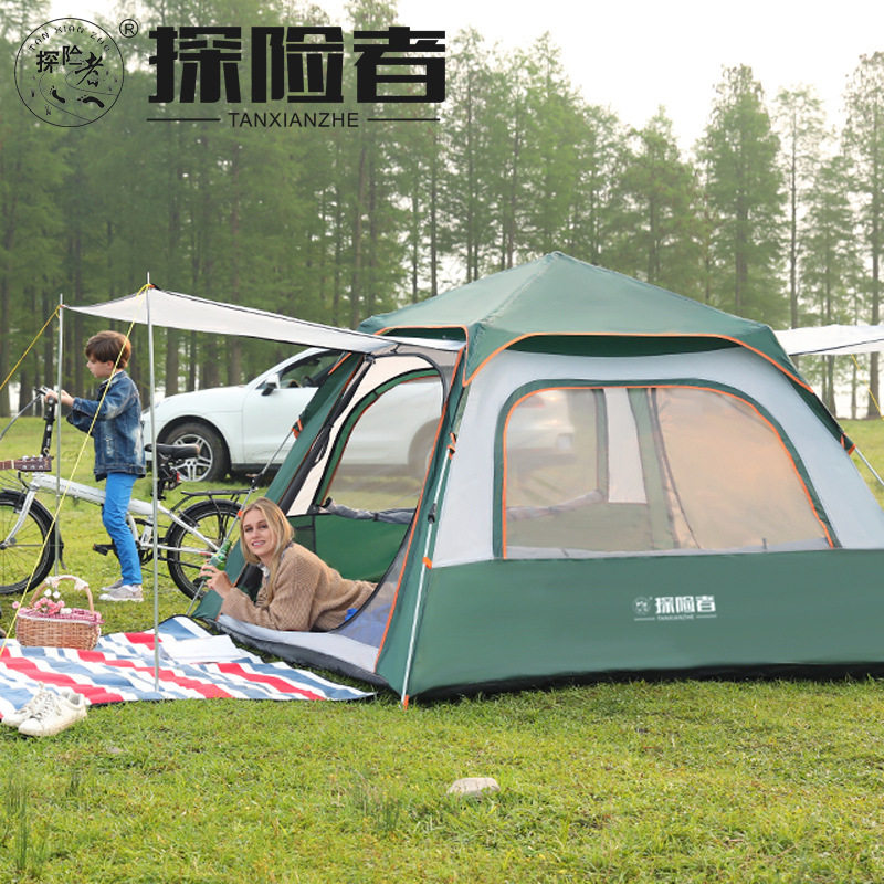 Explorer Fully Automatic Tent Outdoor 3-4 People Thickened Rain Protection Camping Tent Field 2 People Climbing Camping Equipment