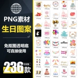 FWD095 С Днем Рождения китайское английское искусство Слова подарок торт бесплатно выбирать рисунок Png Pict