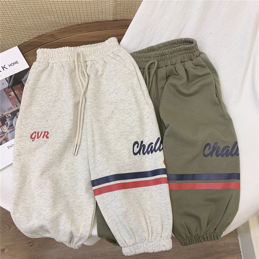 22 New Boys Sports Pants Spring and Autumn Han Fan Small Children's Wear Casual Trousers Trendy Children's Pants Loose Baby Pants