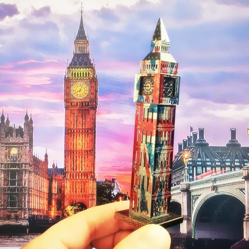 3D glue - free stereo manual puzzle all metal diy building assembly stainless steel model British Big Ben