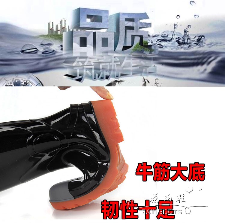 Kéo lại trong ống mưa ủng nam chống trượt mùa xuân và mùa thu cao bằng nhựa mưa ống ngắn mùa hè ống thở dài ống nước thủy triều - Rainshoes ủng đi mưa