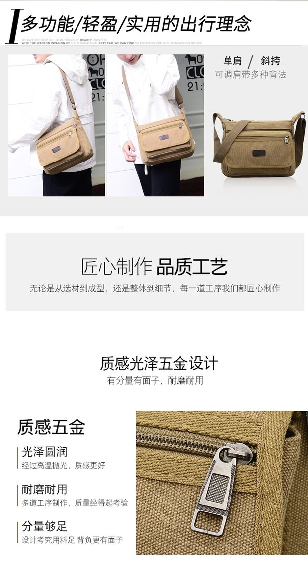 Túi xách nam mới của Hàn Quốc túi vải túi thủy triều túi đeo vai Messenger túi dung lượng lớn túi xách nữ juno