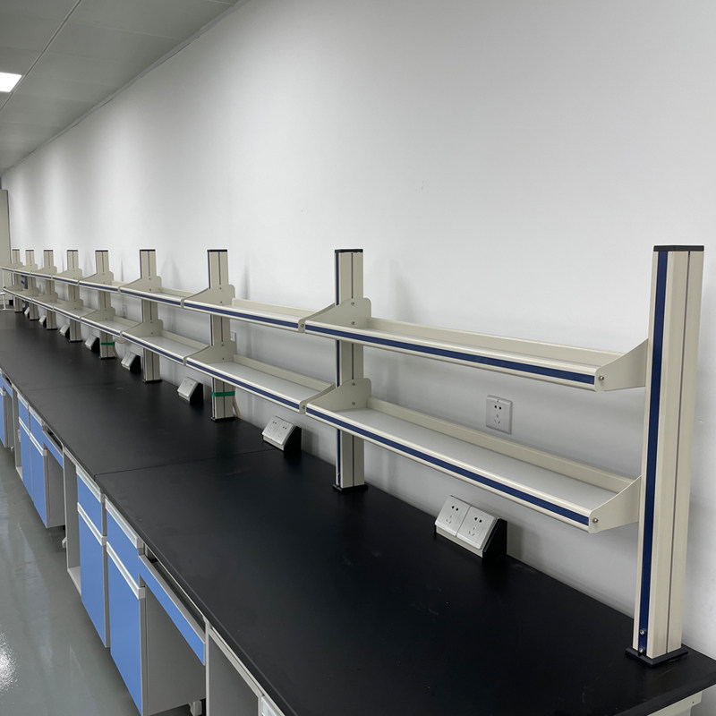 Laboratory laboratory laboratory laboratory bench workbench side table aluminum glass reagent rack shelf
