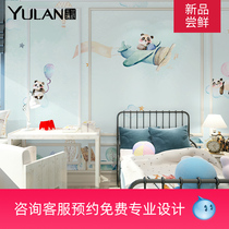 Yulan custom wall painting mural Modern simple childrens wall painting Male and female childrens room decoration bear paradise