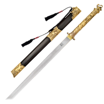 Longquan Sword Tiance War Knife Tang Hengdao Patterned Steel One-piece Sword Knife Self-Defense Cold Weapon Unedged