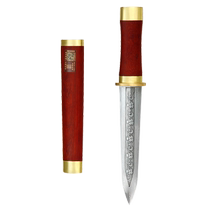 Longquan sword mahogany scabbard flower shadow dagger customized pattern steel dagger self-defense unedged flagship store