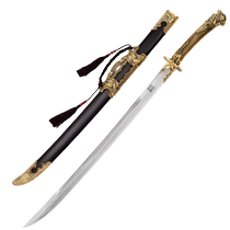 Longquan Sword Dragon Soul Yanling Knife Embroidered Spring Knife Pattern Steel One-piece Sword Knife Self-Defense Cold Weapon Unedged