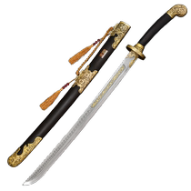 Longquan sword embroidered spring knife Jinyi guard knife pattern steel one-piece sword knife self-defense cold weapon unedged