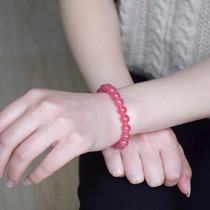 Lucic ice red stone single Circle Bracelet female second eye beauty Red Stone gems single circle red hand string